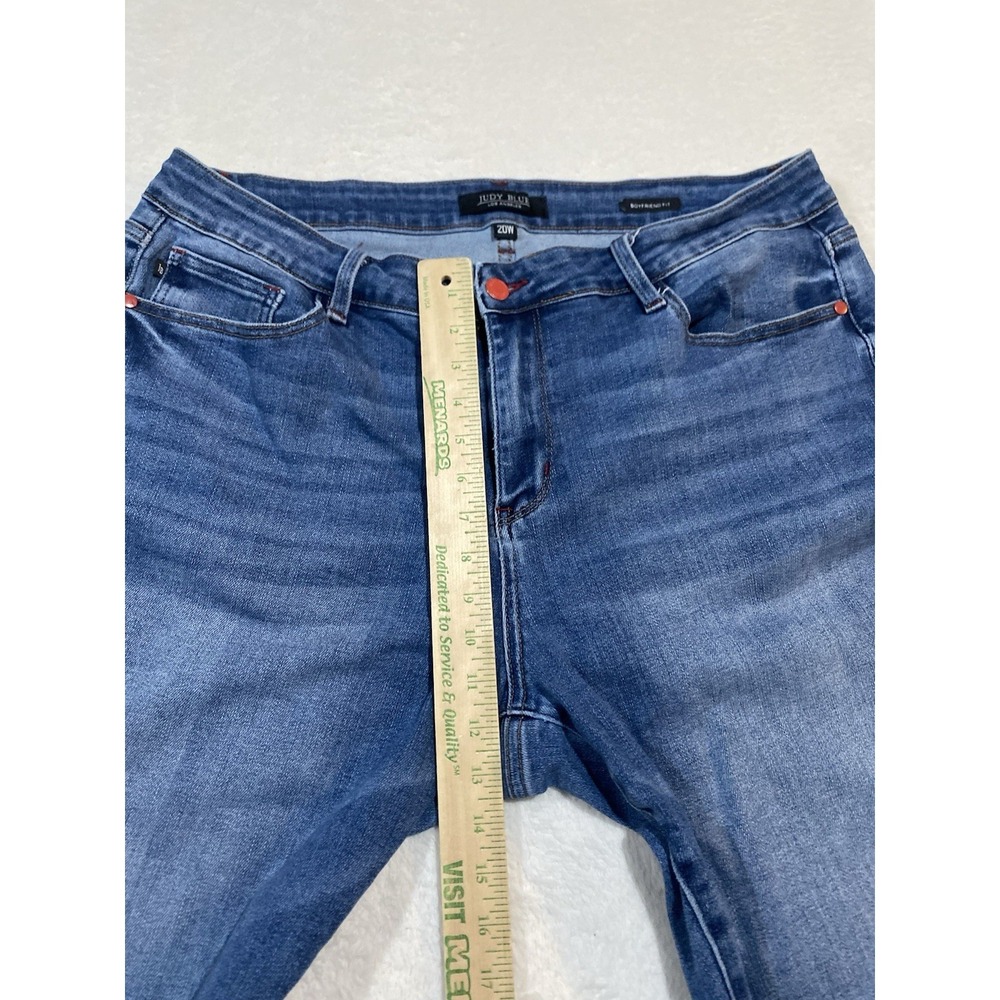 Judy Blue Mid Rise Plaid Print Cuff Boyfriend 20W Jeans 88877 - Picture 5 of 11